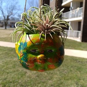 Autumn Tree Doll Head Planter
